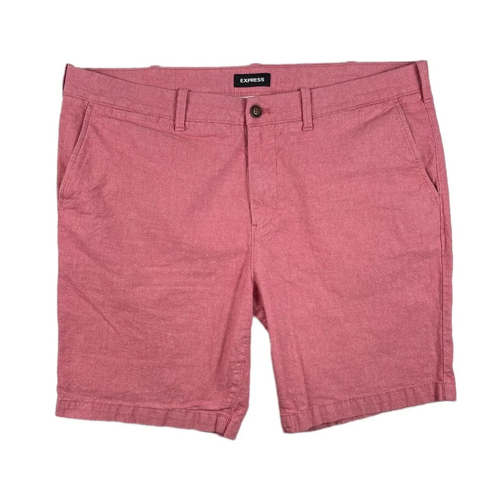SH487 Mens EXPRESS brand Trendy Flat front Preppy Chino Shorts 38